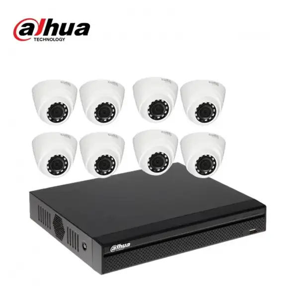 Caméra de surveillance lot de 8 Dahua 2 méga nocturne Hd avec dvr ou Nvr alimenter au courant 220v
