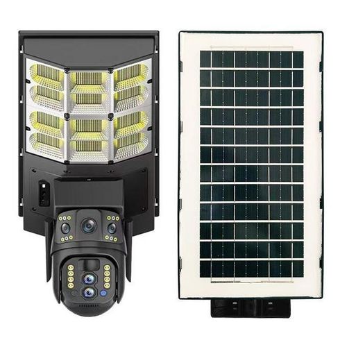 Caméra de Surveillance Solaire 4G avec Zoom Optique X10 et Projecteur 600W à Trois Objectifs et Vision Nocturne
